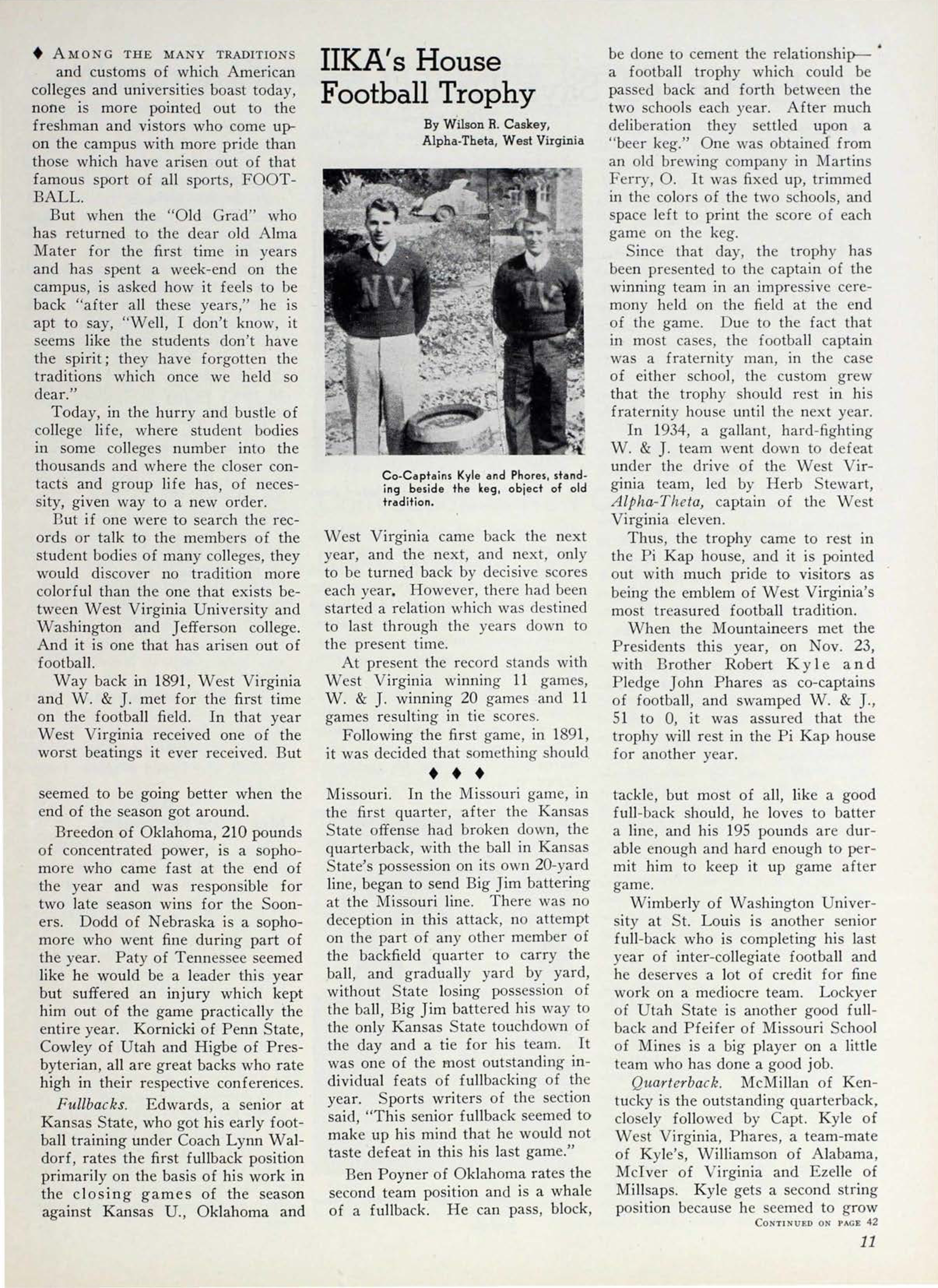 Pi Kappa Alpha's House Football Trophy